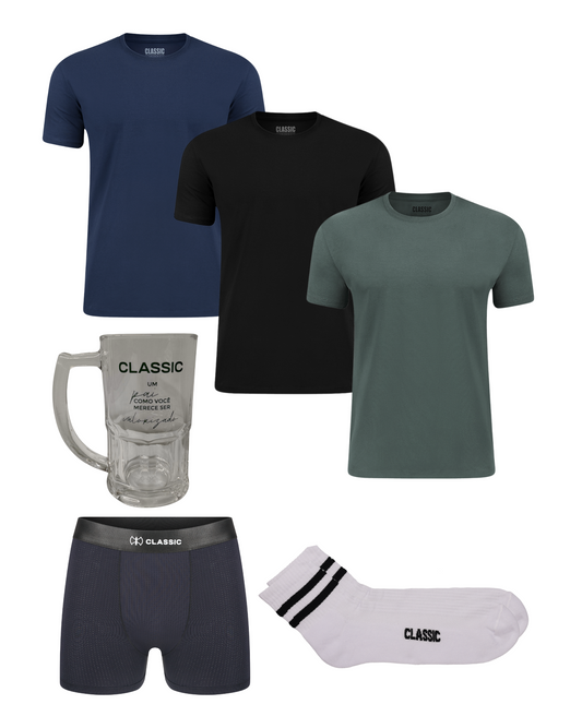 Kit Reforma Pai - Camisetas, Cueca & Meia + Brinde