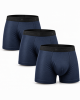 Kit com 3 cuecas boxer Performance Classic azul-marinho