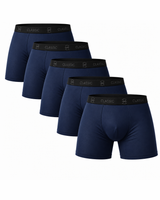 Kit com 5 cuecas boxer Performance Classic azul-marinho